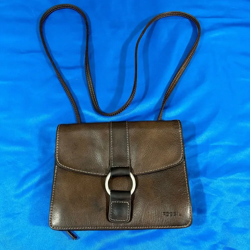 Fossil Crossbody Bag Vintage Genuine Leather 8.5 x 7.5 x 3